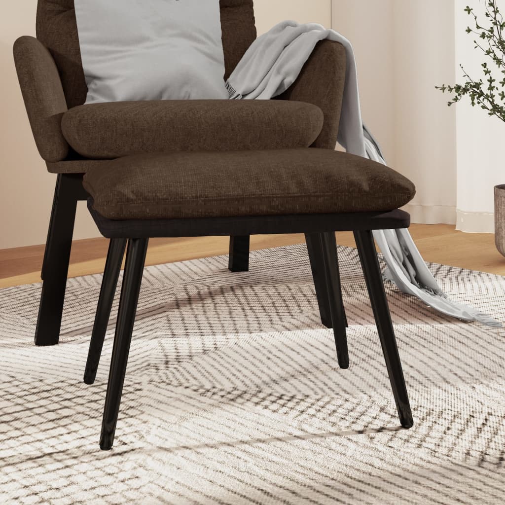 fodskammel 45x29,5x35 cm stof og kunstlæder brun billede