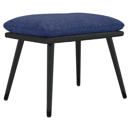 fodskammel 45x29,5x35 cm stof og kunstlæder blå