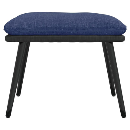 fodskammel 45x29,5x35 cm stof og kunstlæder blå