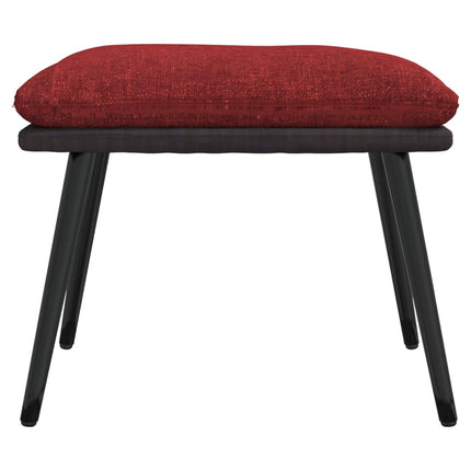 fodskammel 45x29,5x35 cm stof og kunstlæder vinrød