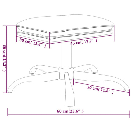 fodskammel 60x60x36 cm stof cremefarvet