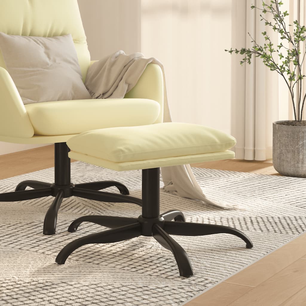 Fodskammel 60x60x36 Cm Kunstlæder Cremefarvet - Vidaxl