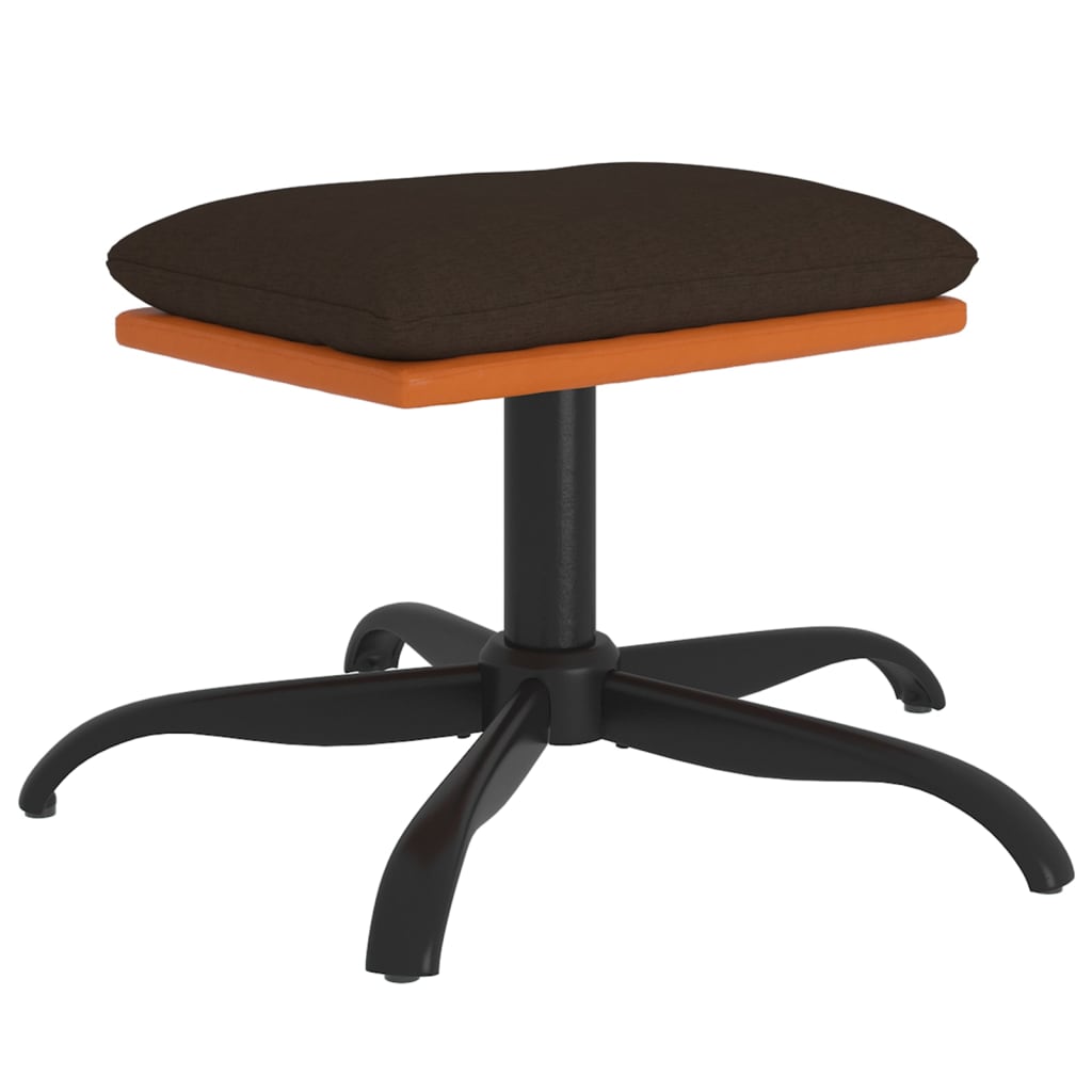 fodskammel 60x60x36 cm stof og kunstlæder brun