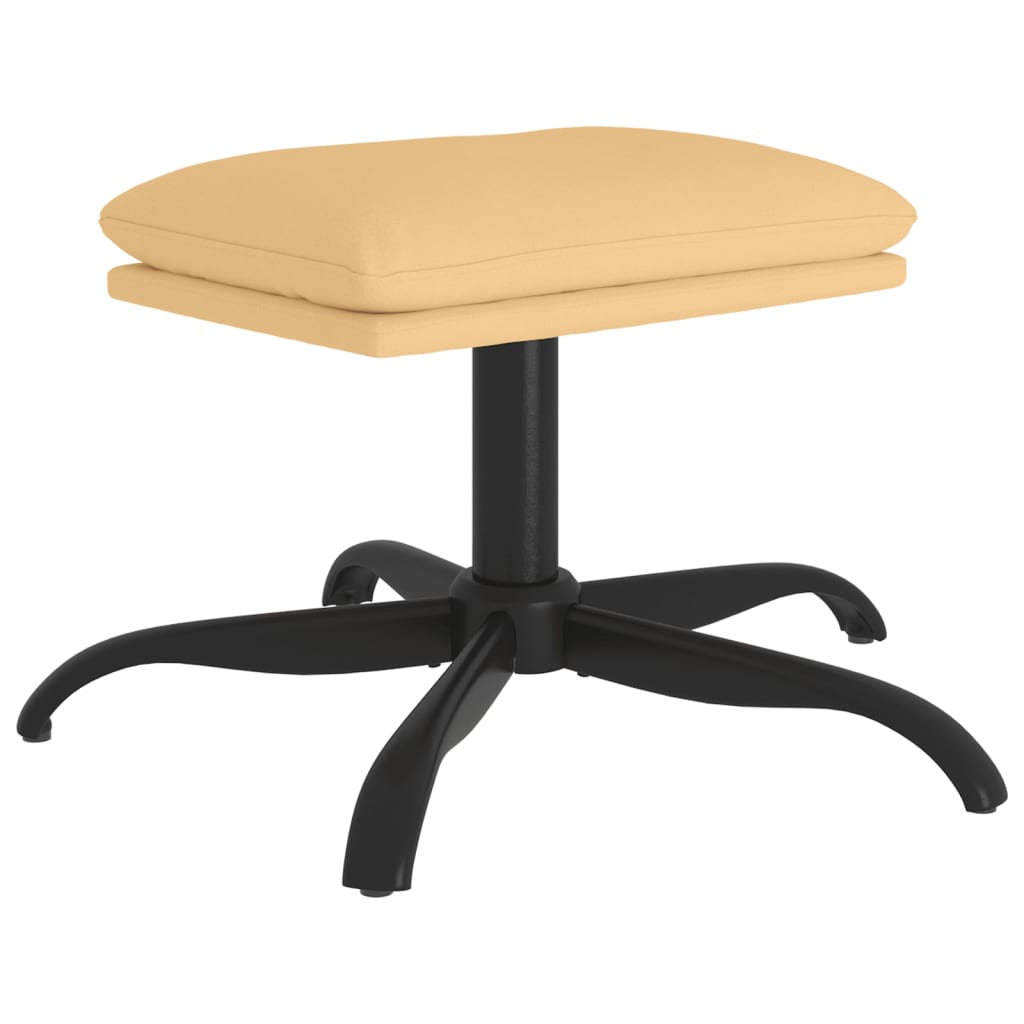 fodskammel 60x60x36 cm mikrofiberstof cremefarvet