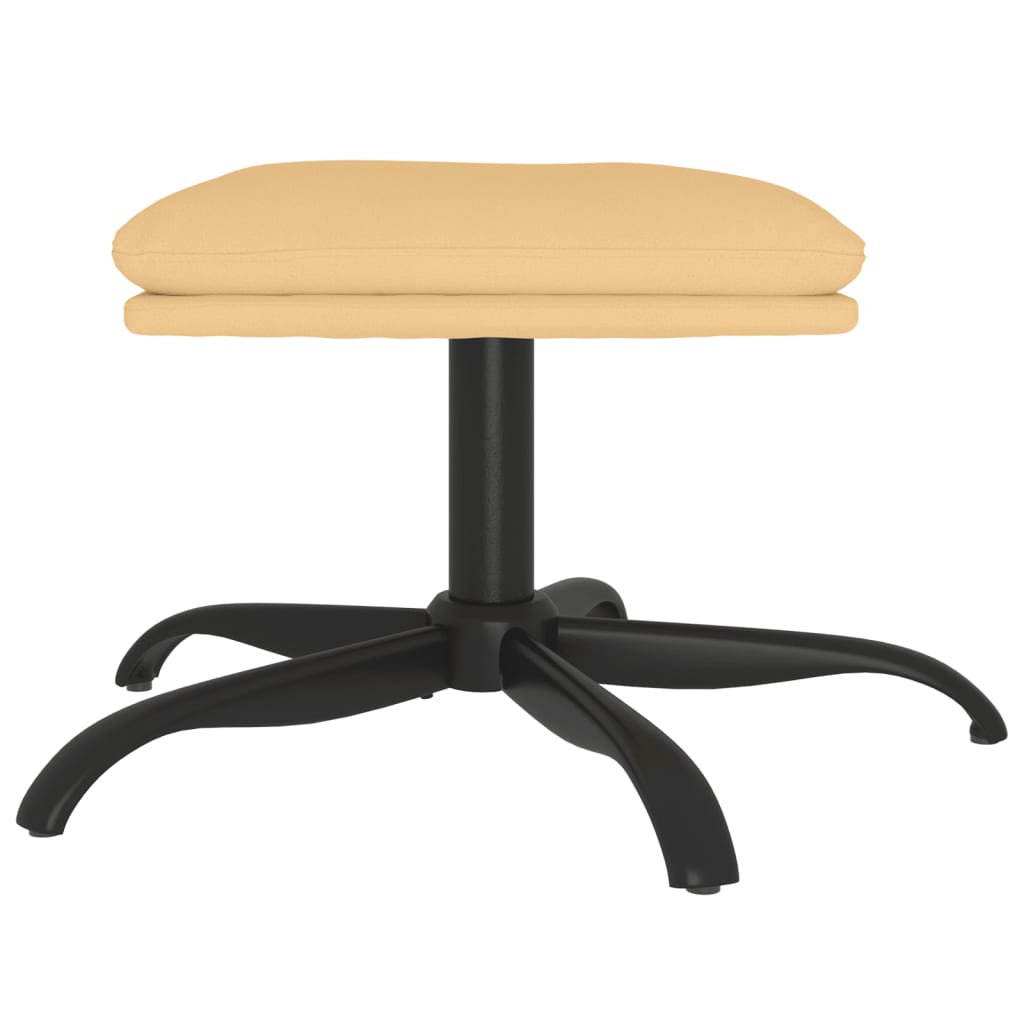 fodskammel 60x60x36 cm mikrofiberstof cremefarvet