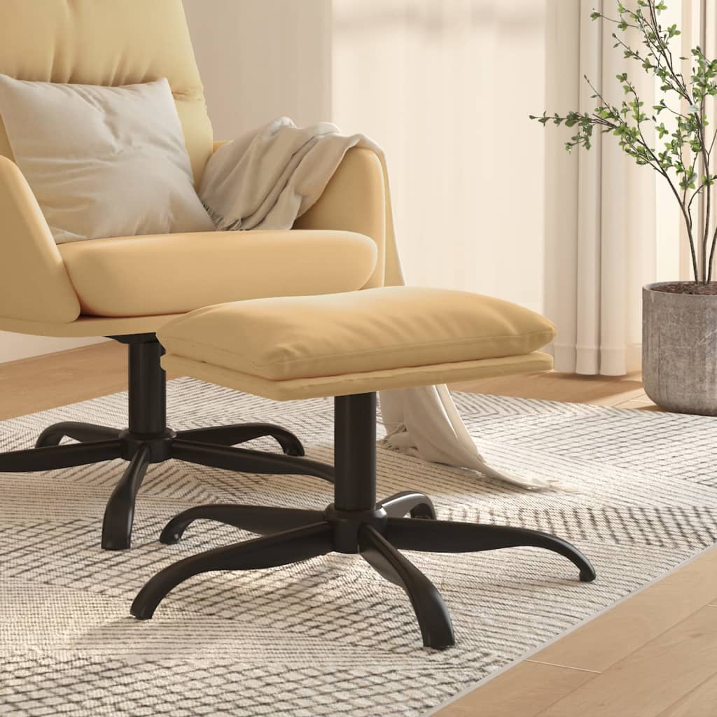 fodskammel 60x60x36 cm mikrofiberstof cremefarvet