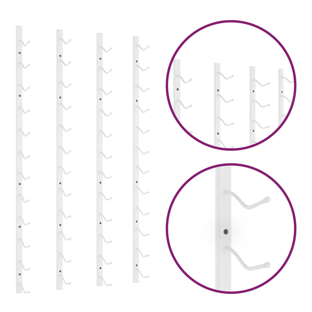 væghængte vinreoler 2 stk. til 12 flasker jern hvid