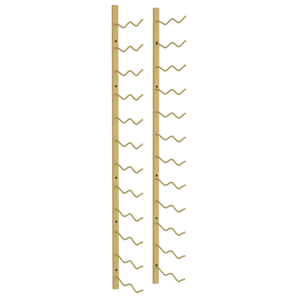 væghængt vinreol til 24 flasker jern guldfarvet