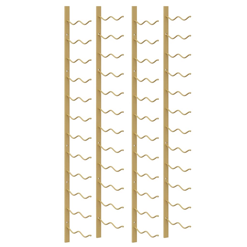 væghængte vinreoler 2 stk. til 24 flasker jern guldfarvet