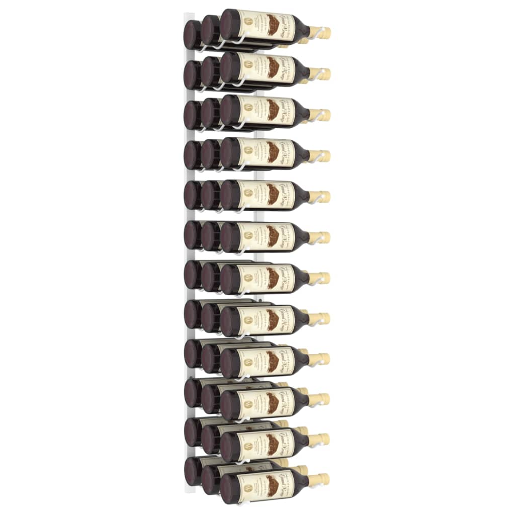væghængt vinreol til 36 flasker jern hvid