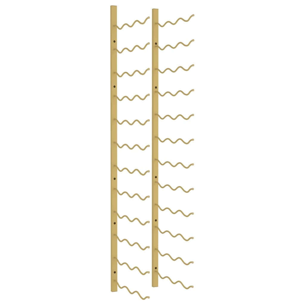 væghængt vinreol til 36 flasker jern guldfarvet