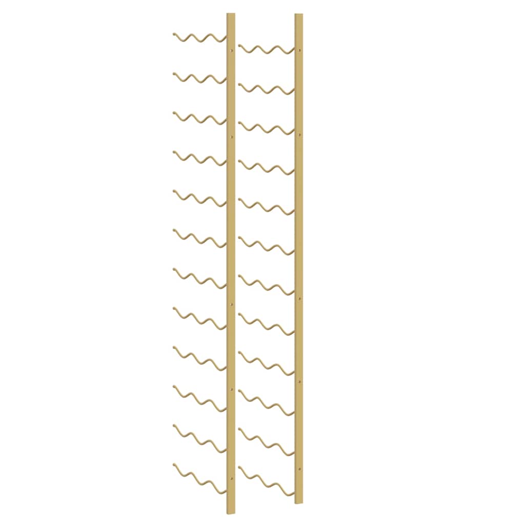 væghængt vinreol til 36 flasker jern guldfarvet