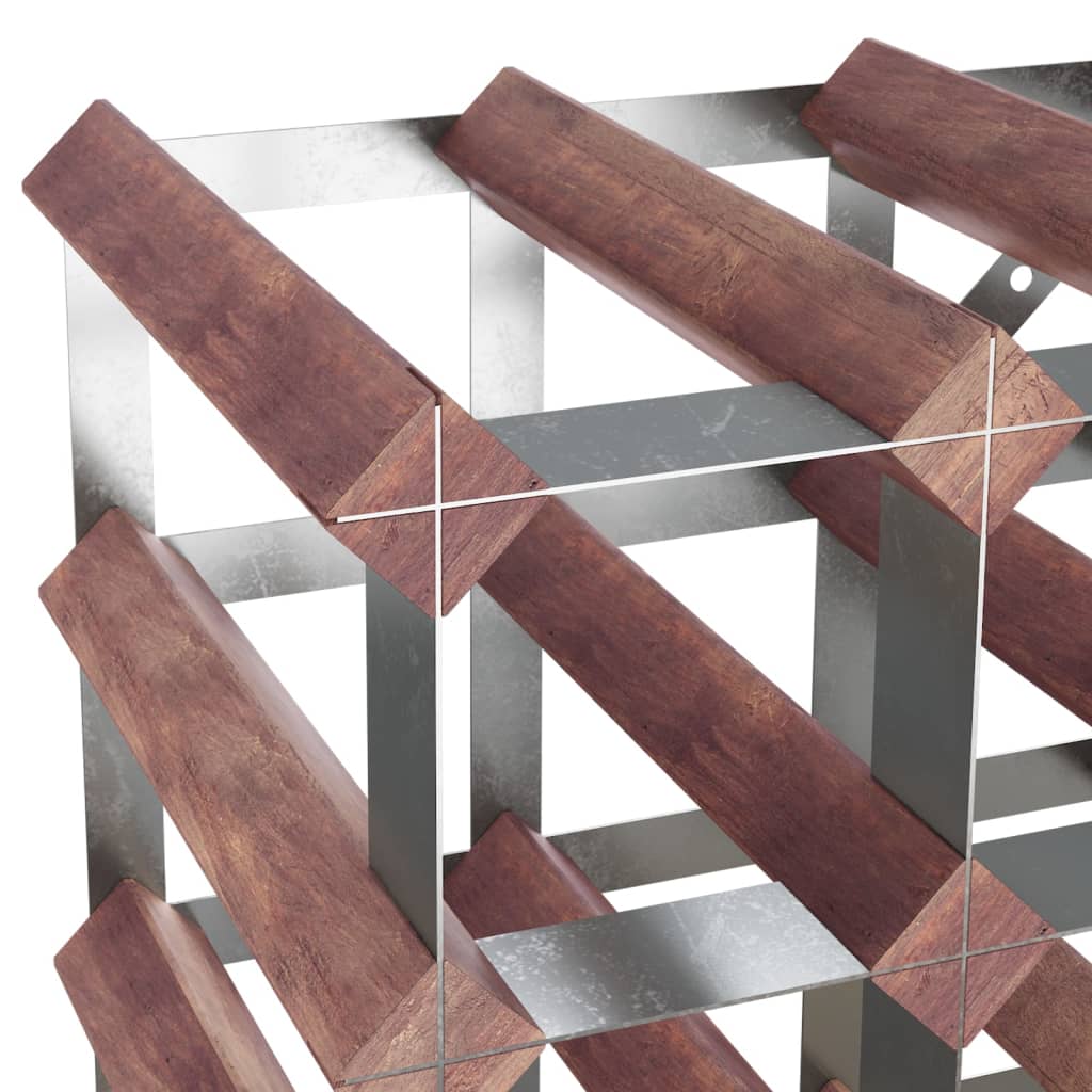 vinreol til 72 flasker massivt fyrretræ brun