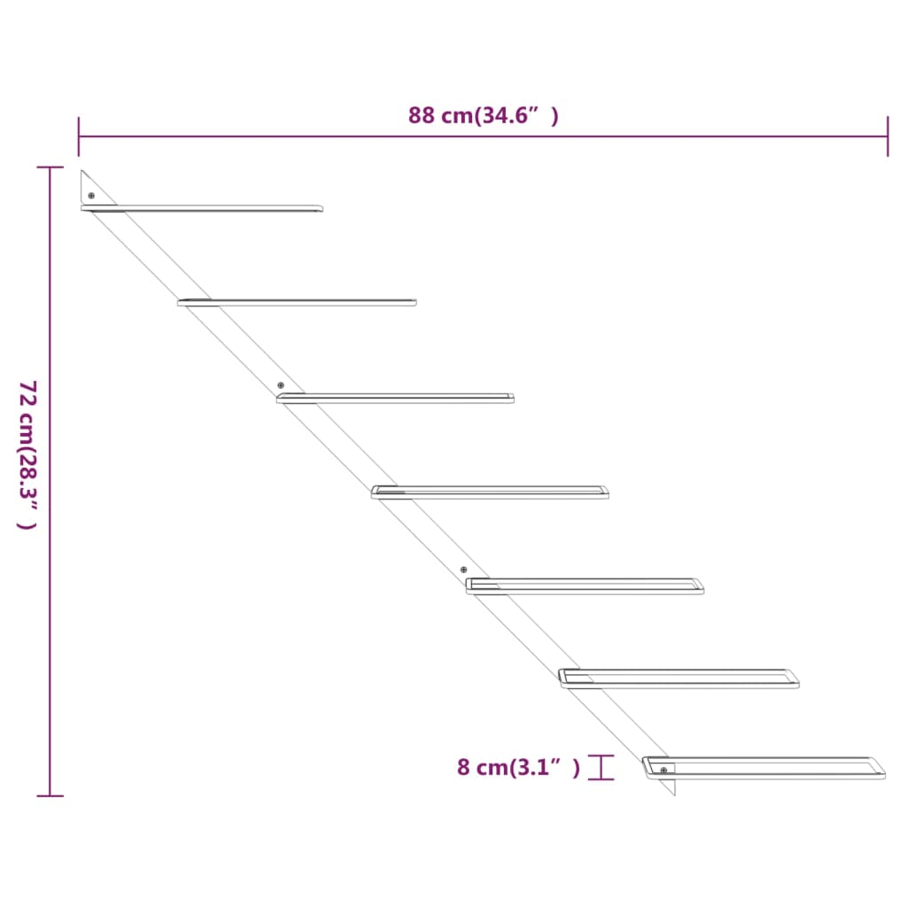 væghængt vinreol til 7 flasker metal hvid