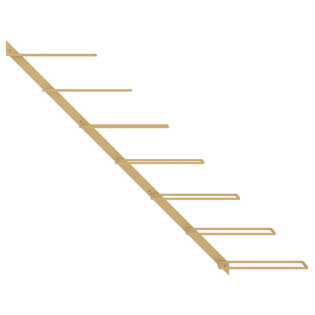 væghængt vinreol til 7 flasker metal guldfarvet