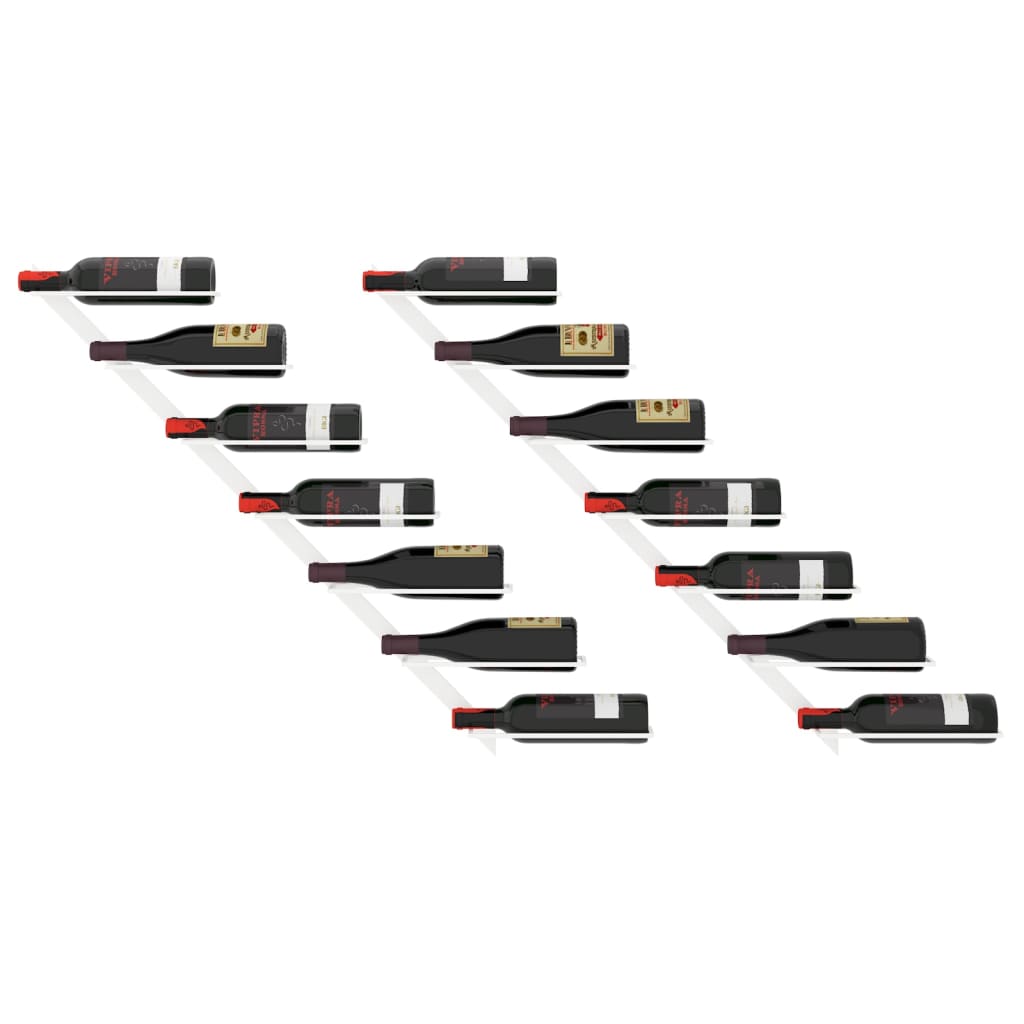 væghængte vinreoler til 7 flasker 2 stk. metal hvid