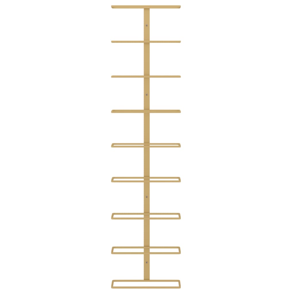 væghængt vinreol til 9 flasker jern guldfarvet