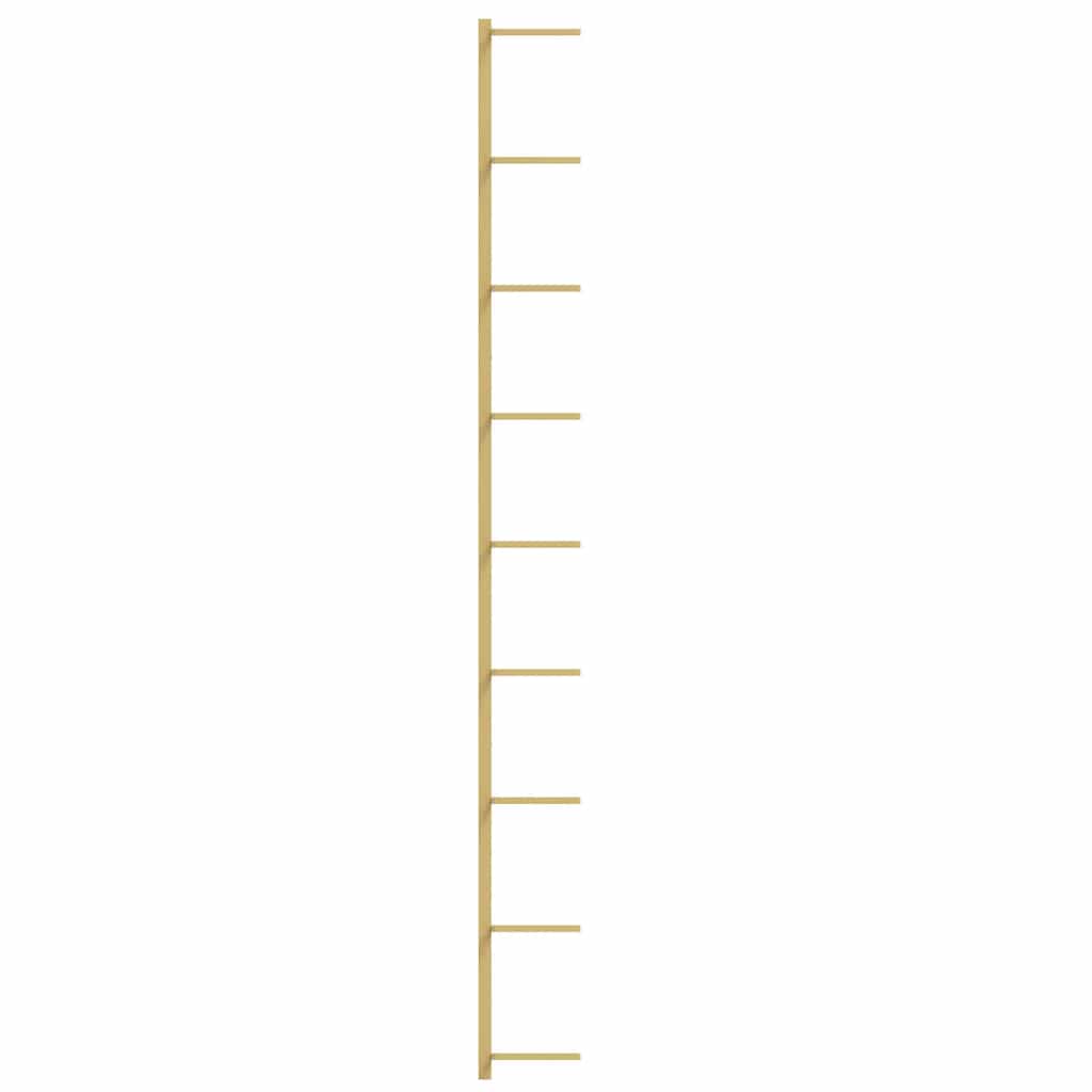 væghængt vinreol til 9 flasker jern guldfarvet