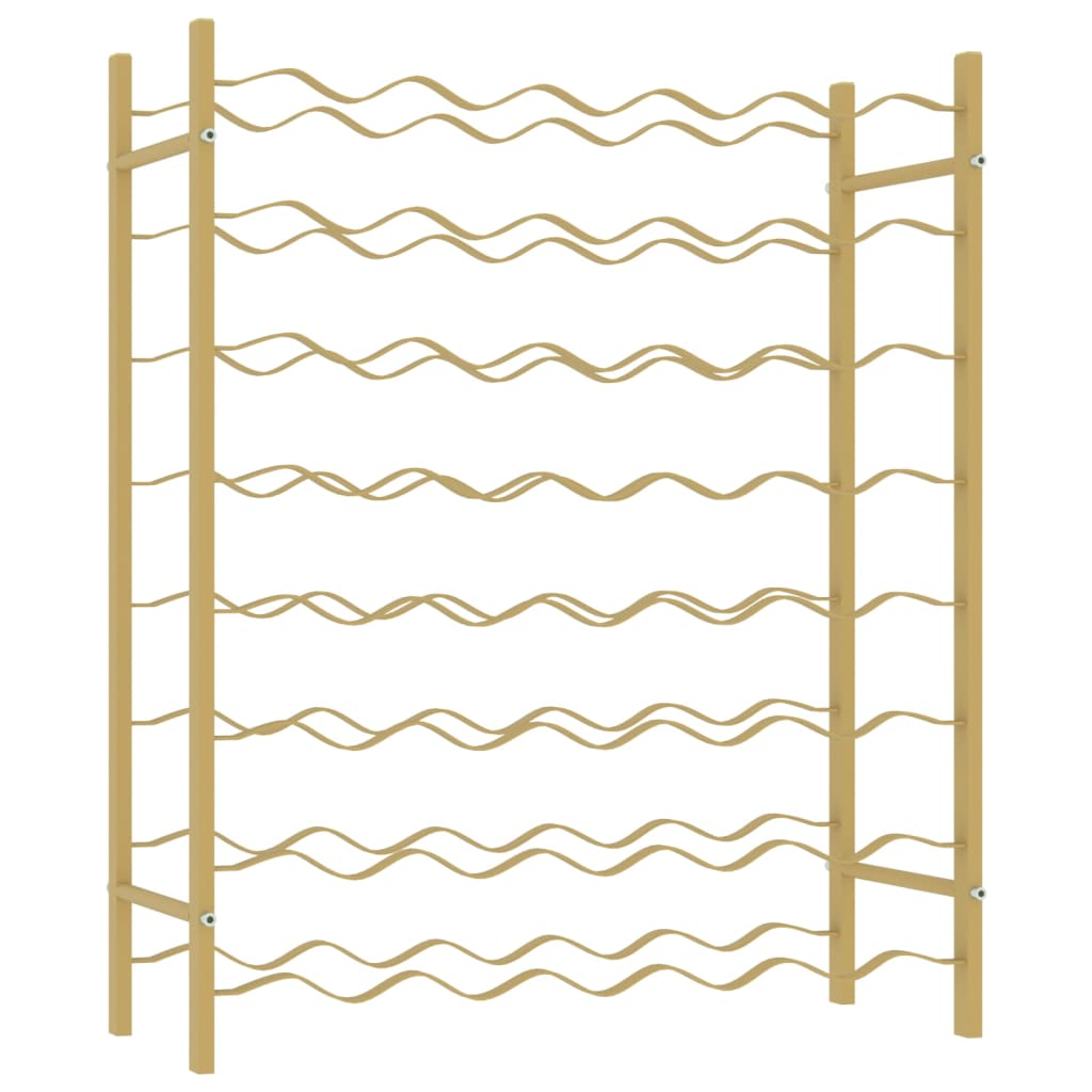 vinreol til 48 flasker metal guldfarvet