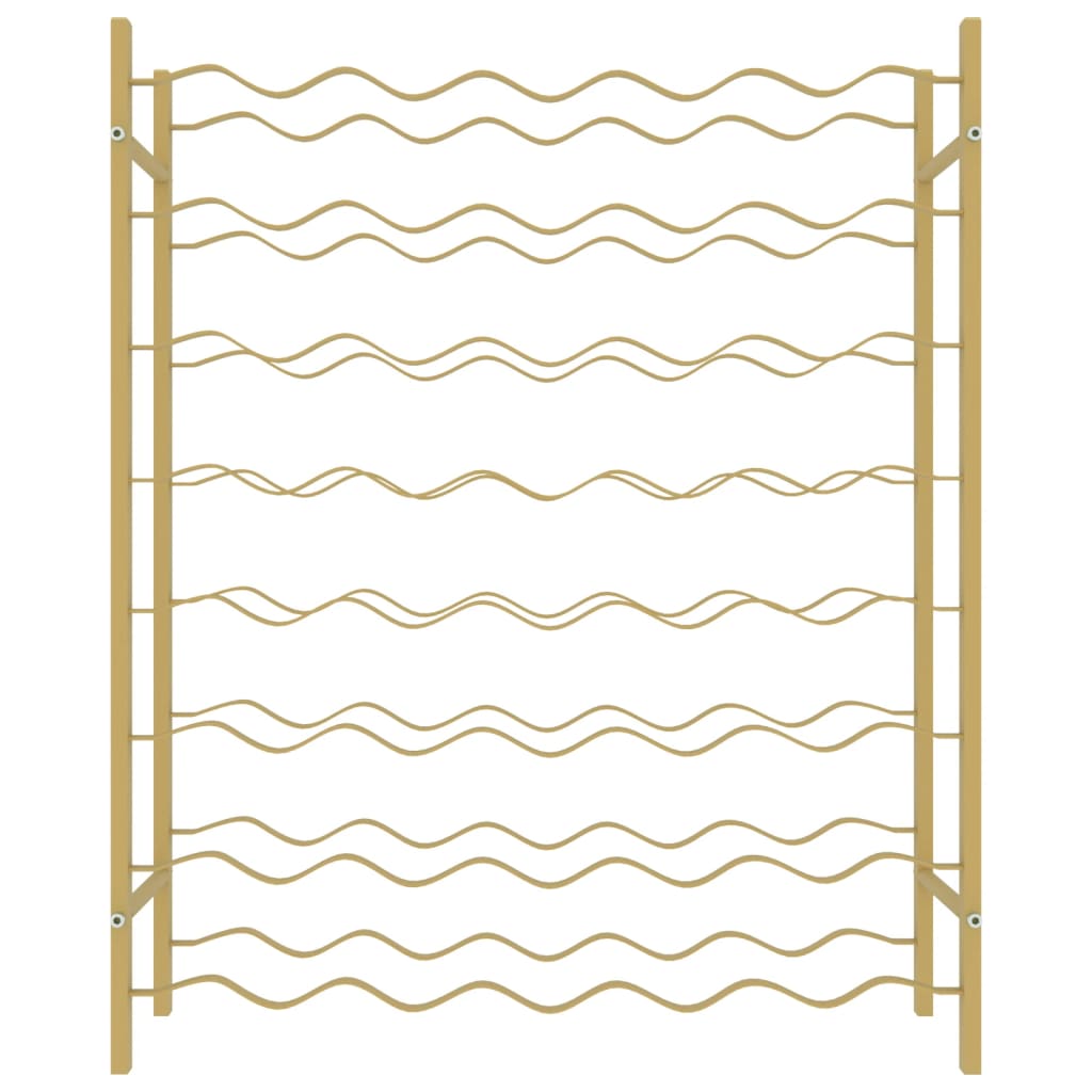 vinreol til 48 flasker metal guldfarvet