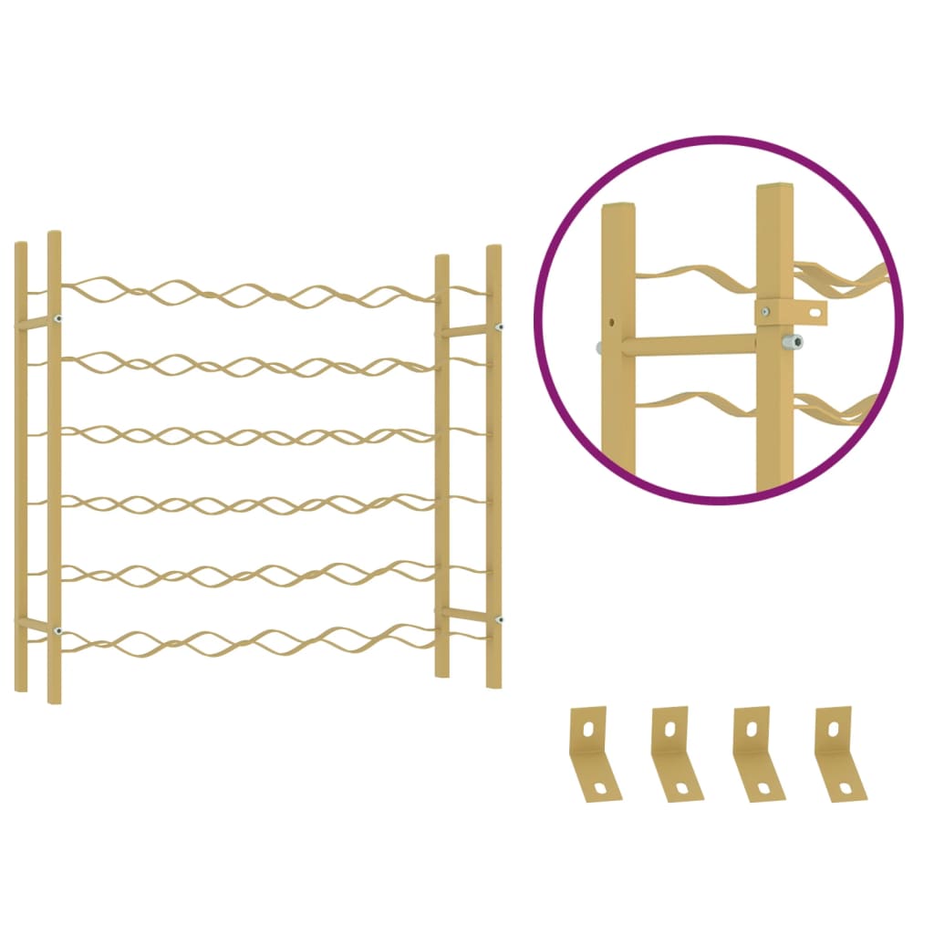 vinreol til 36 flasker metal guldfarvet