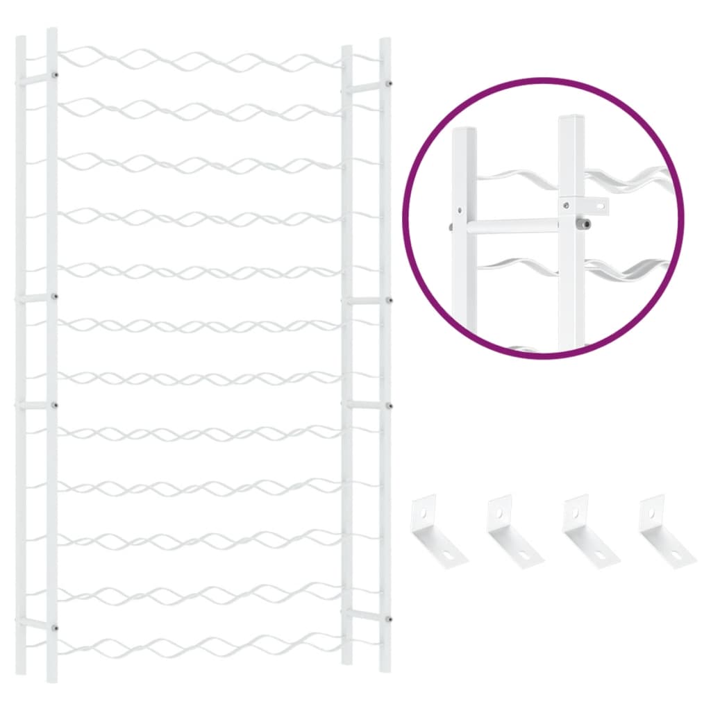 vinreol til 72 flasker metal hvid