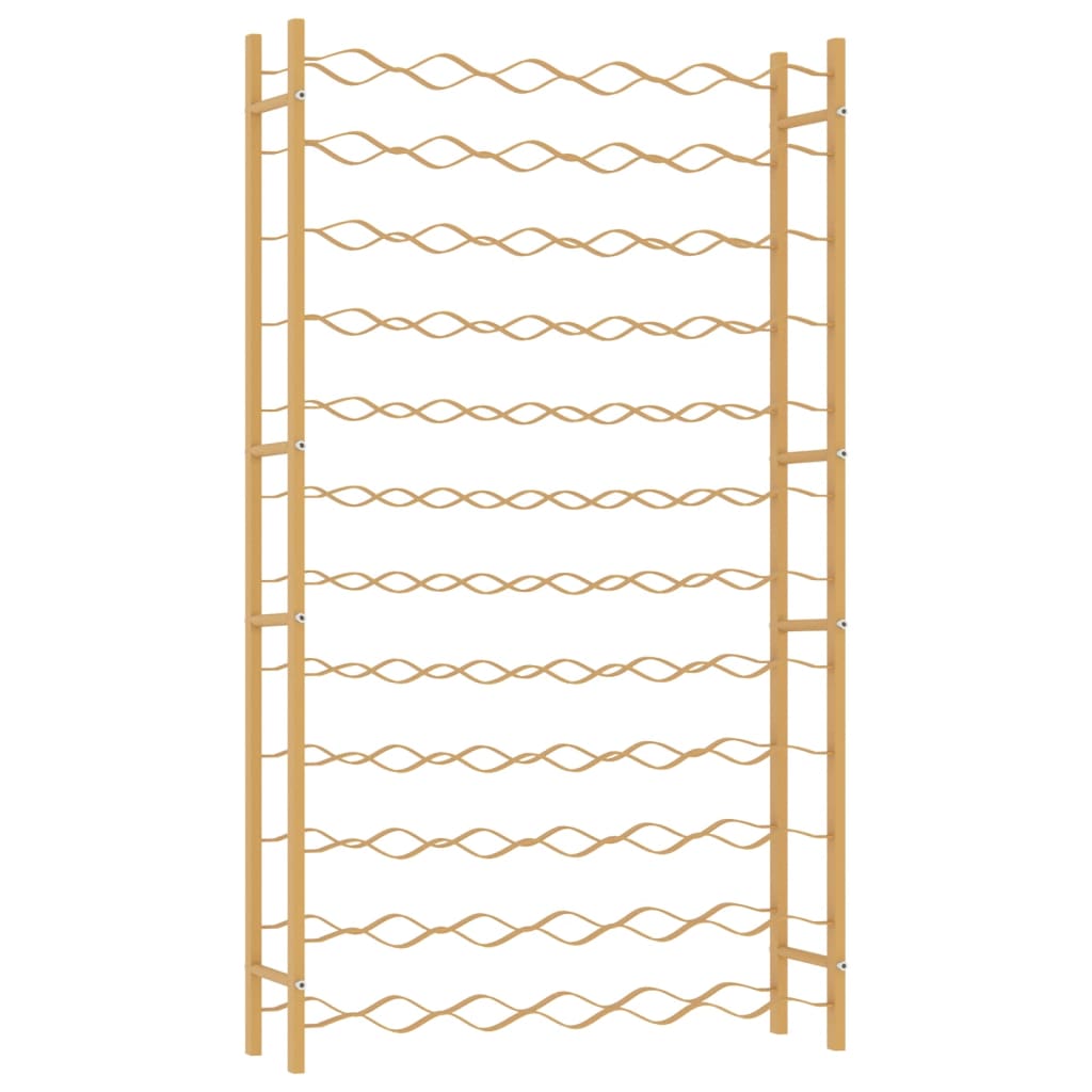 vinreol til 72 flasker metal guldfarvet