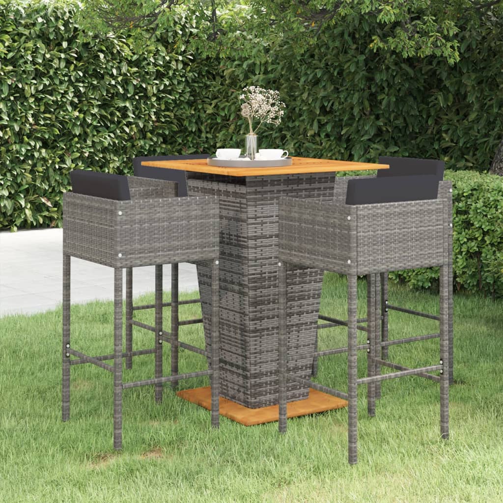 barst til haven 5 dele med hynder polyrattan gr