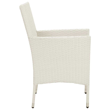udendørs spisebordssæt 5 dele med hynder polyrattan hvid