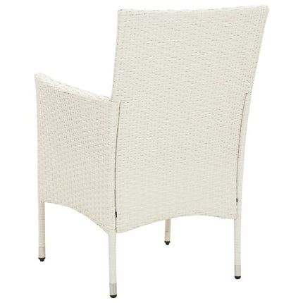 udendørs spisebordssæt 5 dele med hynder polyrattan hvid