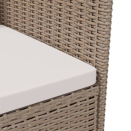 udendørs spisebordssæt 3 dele med hynder polyrattan beige