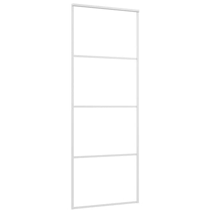 skydedør 76x205 cm hærdet glas og aluminium hvid