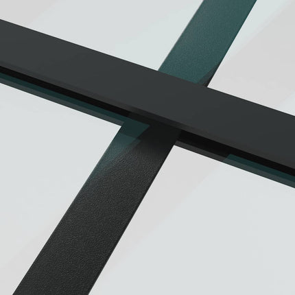 skydedør 76x205 cm hærdet glas og aluminium sort