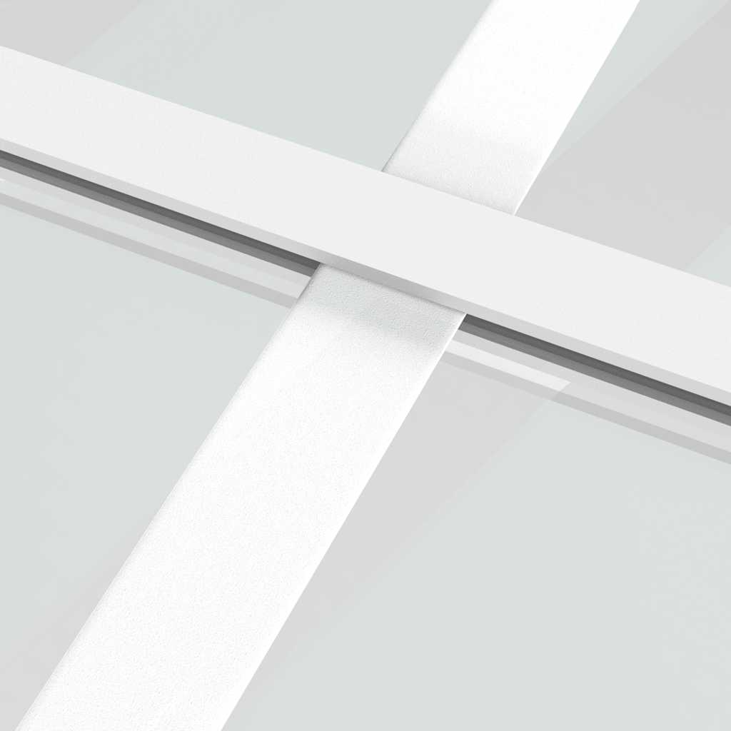 skydedør 90x205 cm hærdet glas og aluminium hvid