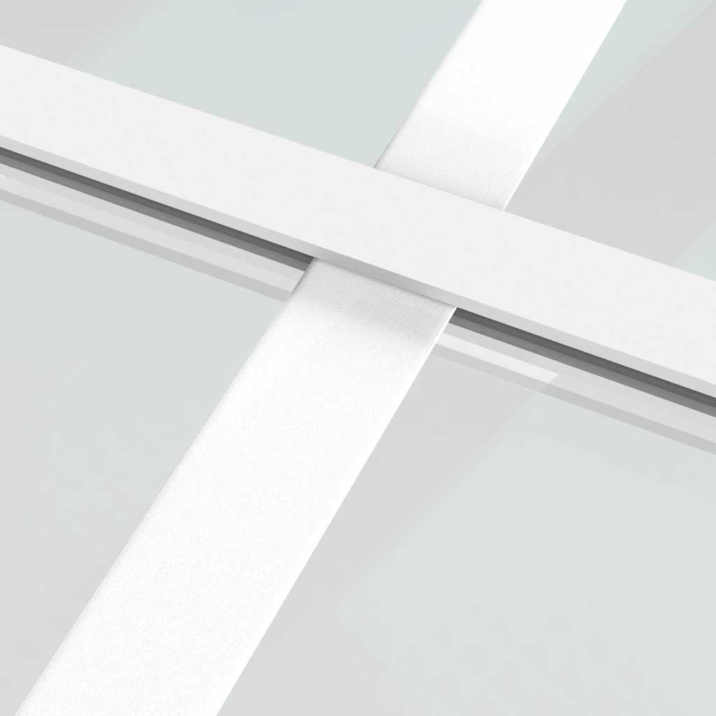 skydedør 102,5x205 cm hærdet glas og aluminium hvid