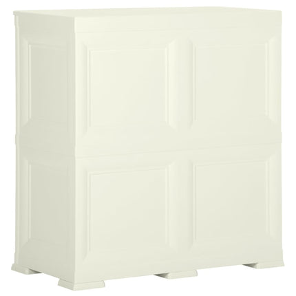 plastikskab 79x43x85,5 cm trædesign vaniljehvid