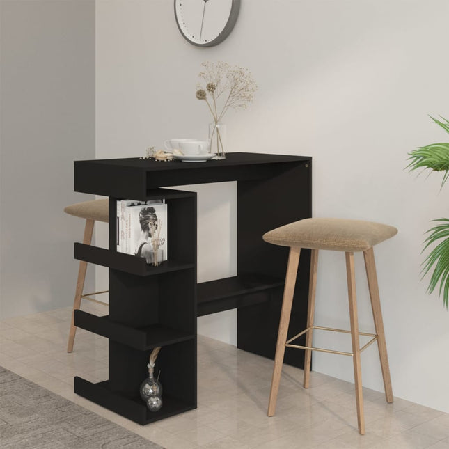 barbord m. stativ 100x50x101,5 cm konstrueret træ sort
