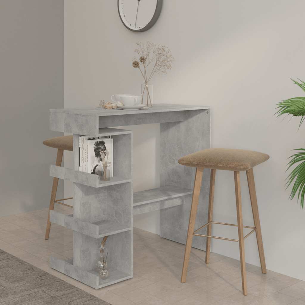 barbord m. stativ 100x50x101,5 cm konstrueret træ betongrå