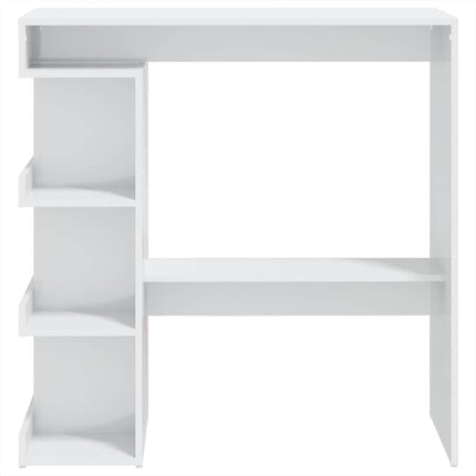 barbord med opbevaringsstativ 100x50x101,5 cm hvid højglans