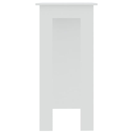 barbord med hylde 102x50x103,5 cm konstrueret træ hvid