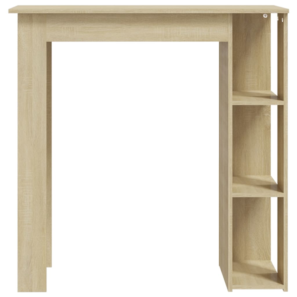 barbord med hylde 102x50x103,5 cm konstrueret træ sonoma-eg