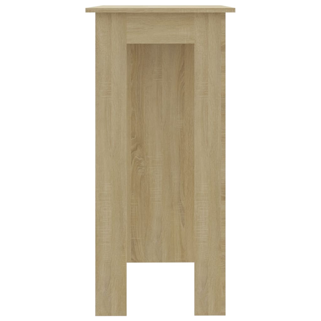 barbord med hylde 102x50x103,5 cm konstrueret træ sonoma-eg