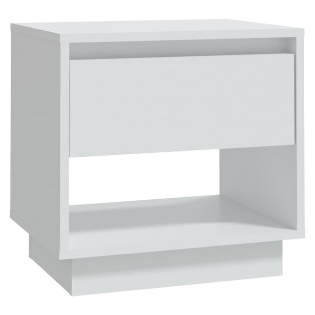 sengebord 45x34x44 cm konstrueret træ hvid