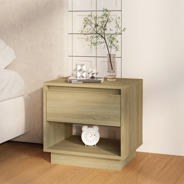 sengebord 45x34x44 cm konstrueret træ sonoma-eg