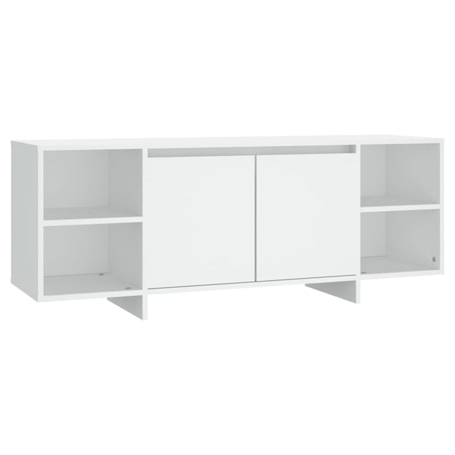 tv-bord 130x35x50 cm konstrueret træ hvid