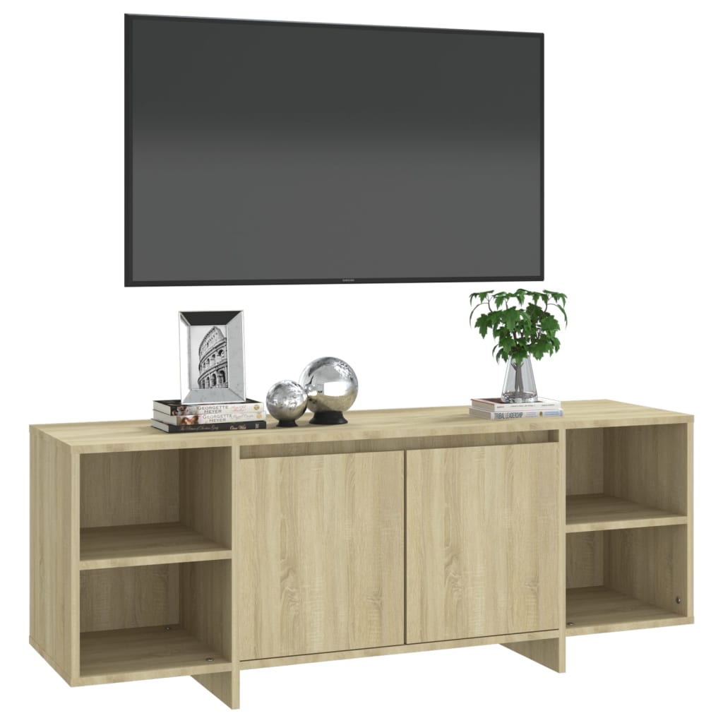 tv-bord 130x35x50 cm konstrueret træ sonoma-eg