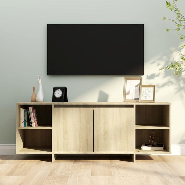tv-bord 130x35x50 cm konstrueret træ sonoma-eg
