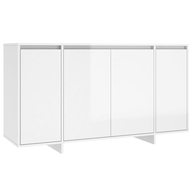 skænk 135x41x75 cm konstrueret træ hvid højglans