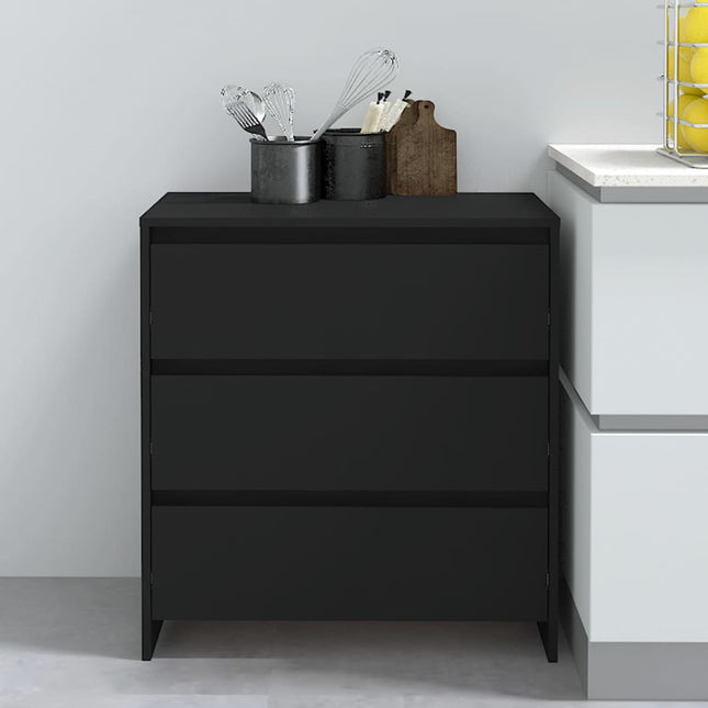 skænk 70x41x75 cm konstrueret træ sort