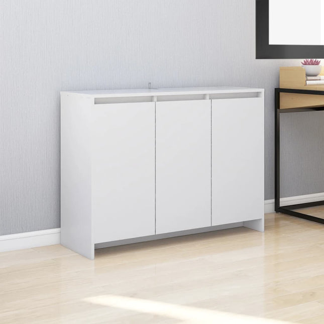 skænk 102x33x75 cm konstrueret træ hvid